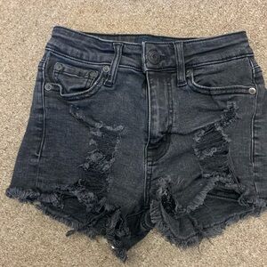 Aeropostale black jean shorts size 000 high rise shorty